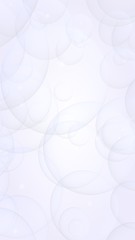 Abstract white background. Backdrop with light transparent bubbles. Vertical orientation. 3D illustration