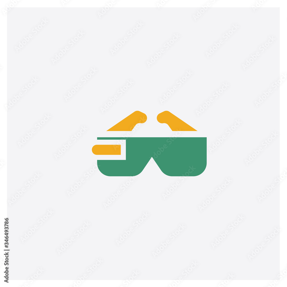 Wall mural Ar glasses concept 2 colored icon. Isolated orange and green Ar glasses vector symbol design. Can be used for web and mobile UI/UX