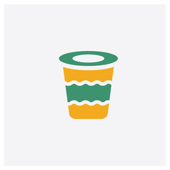 Bucket concept 2 colored icon. Isolated orange and green Bucket vector symbol design. Can be used for web and mobile UI/UX