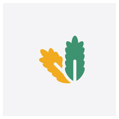 Wheat concept 2 colored icon. Isolated orange and green Wheat vector symbol design. Can be used for web and mobile UI/UX