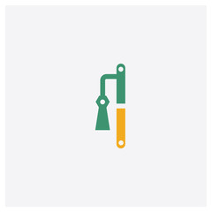 Dizi concept 2 colored icon. Isolated orange and green Dizi vector symbol design. Can be used for web and mobile UI/UX