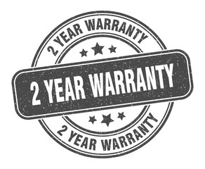 2 year warranty stamp. 2 year warranty label. round grunge sign