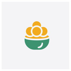 Kanji vadas concept 2 colored icon. Isolated orange and green Kanji vadas vector symbol design. Can be used for web and mobile UI/UX