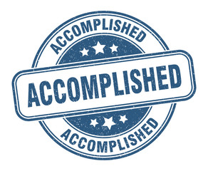 accomplished stamp. accomplished round grunge sign. label