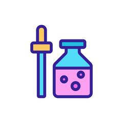 pipette and jar with serum icon vector. pipette and jar with serum sign. color symbol illustration