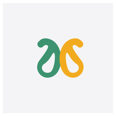 Pattern concept 2 colored icon. Isolated orange and green Pattern vector symbol design. Can be used for web and mobile UI/UX