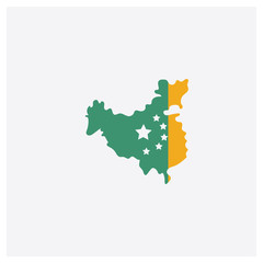 China concept 2 colored icon. Isolated orange and green China vector symbol design. Can be used for web and mobile UI/UX