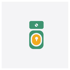 Toilet concept 2 colored icon. Isolated orange and green Toilet vector symbol design. Can be used for web and mobile UI/UX