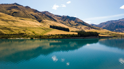 Fototapeta premium Reflection of lake Hawea in South island, New Zealand