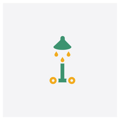 Shower concept 2 colored icon. Isolated orange and green Shower vector symbol design. Can be used for web and mobile UI/UX
