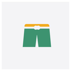 Underwear concept 2 colored icon. Isolated orange and green Underwear vector symbol design. Can be used for web and mobile UI/UX
