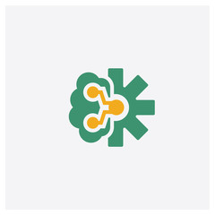 Artificial intelligence concept 2 colored icon. Isolated orange and green Artificial intelligence vector symbol design. Can be used for web and mobile UI/UX