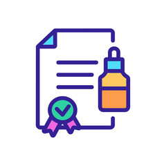 documented serum use icon vector. documented serum use sign. color symbol illustration