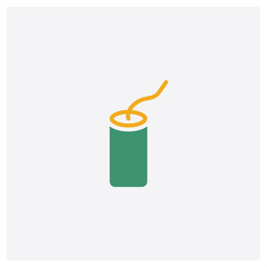 Dinamite concept 2 colored icon. Isolated orange and green Dinamite vector symbol design. Can be used for web and mobile UI/UX