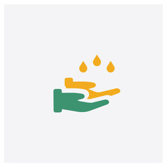 Washing concept 2 colored icon. Isolated orange and green Washing vector symbol design. Can be used for web and mobile UI/UX