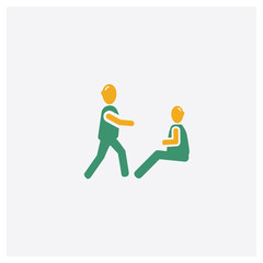 help concept 2 colored icon. Isolated orange and green help vector symbol design. Can be used for web and mobile UI/UX