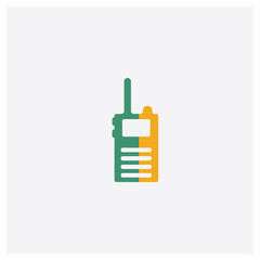 Walkie talkie concept 2 colored icon. Isolated orange and green Walkie talkie vector symbol design. Can be used for web and mobile UI/UX