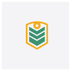 Chevron concept 2 colored icon. Isolated orange and green Chevron vector symbol design. Can be used for web and mobile UI/UX