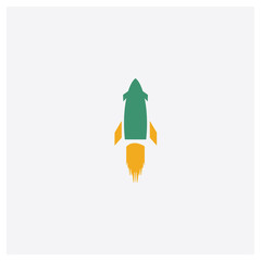 Missile concept 2 colored icon. Isolated orange and green Missile vector symbol design. Can be used for web and mobile UI/UX