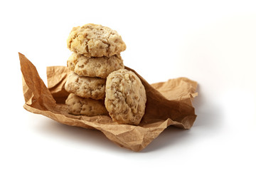 Shortbread with nuts and seeds in craft paper
