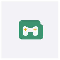 Folder concept 2 colored icon. Isolated orange and green Folder vector symbol design. Can be used for web and mobile UI/UX