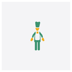 Kitchen chef concept 2 colored icon. Isolated orange and green Kitchen chef vector symbol design. Can be used for web and mobile UI/UX