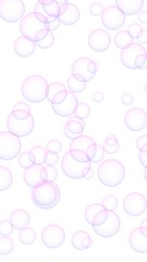 Pink colored background with purple bubbles. Wallpaper, texture purple balloons. 3D illustration