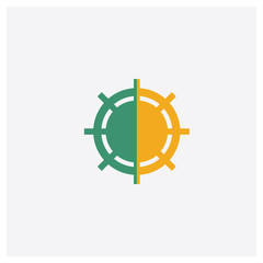 Roulette concept 2 colored icon. Isolated orange and green Roulette vector symbol design. Can be used for web and mobile UI/UX