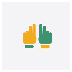 Paper concept 2 colored icon. Isolated orange and green Paper vector symbol design. Can be used for web and mobile UI/UX