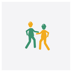 Fighting concept 2 colored icon. Isolated orange and green Fighting vector symbol design. Can be used for web and mobile UI/UX