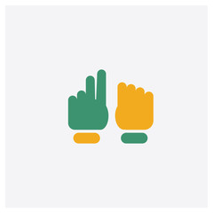 Paper concept 2 colored icon. Isolated orange and green Paper vector symbol design. Can be used for web and mobile UI/UX