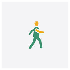Man Dancing concept 2 colored icon. Isolated orange and green Man Dancing vector symbol design. Can be used for web and mobile UI/UX
