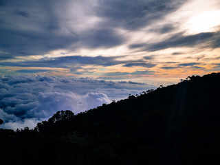 Obraz premium Scenery near peak of Mount Kinanbalu aka Akinabalu in state of Sabah Malaysia Asia