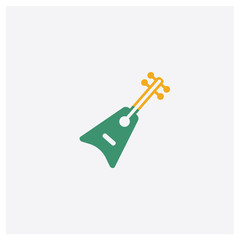 Guitar concept 2 colored icon. Isolated orange and green Guitar vector symbol design. Can be used for web and mobile UI/UX