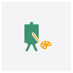 Art concept 2 colored icon. Isolated orange and green Art vector symbol design. Can be used for web and mobile UI/UX