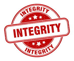 integrity stamp. integrity round grunge sign. label
