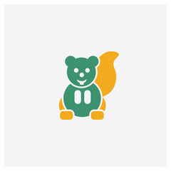 Squirrel concept 2 colored icon. Isolated orange and green Squirrel vector symbol design. Can be used for web and mobile UI/UX