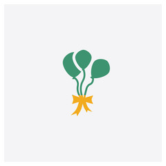 Fototapeta premium Balloons concept 2 colored icon. Isolated orange and green Balloons vector symbol design. Can be used for web and mobile UI/UX