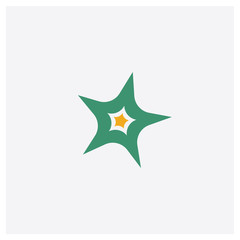 Obraz premium Starfish concept 2 colored icon. Isolated orange and green Starfish vector symbol design. Can be used for web and mobile UI/UX