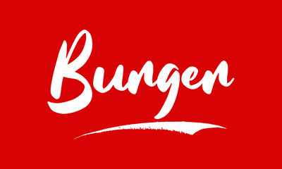 Burger Calligraphy Black Color Text On Red Background