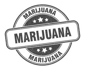 marijuana stamp. marijuana round grunge sign. label