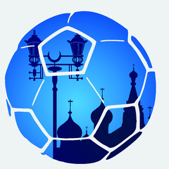 Russia flag soccer Print embroidery graphic design vector art