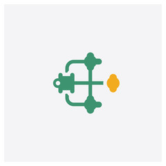Analytics concept 2 colored icon. Isolated orange and green Analytics vector symbol design. Can be used for web and mobile UI/UX