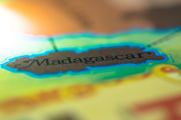 Geographical map location of country Madagascar in Africa continent