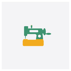 Sewing concept 2 colored icon. Isolated orange and green Sewing vector symbol design. Can be used for web and mobile UI/UX