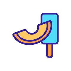 melon ice cream on stick icon vector. melon ice cream on stick sign. color symbol illustration