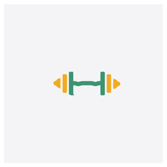 Weightlifting concept 2 colored icon. Isolated orange and green Weightlifting vector symbol design. Can be used for web and mobile UI/UX