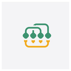 Infographic concept 2 colored icon. Isolated orange and green Infographic vector symbol design. Can be used for web and mobile UI/UX