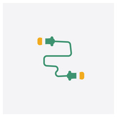 Skip Rope concept 2 colored icon. Isolated orange and green Skip Rope vector symbol design. Can be used for web and mobile UI/UX