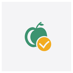 Good Diet concept 2 colored icon. Isolated orange and green Good Diet vector symbol design. Can be used for web and mobile UI/UX